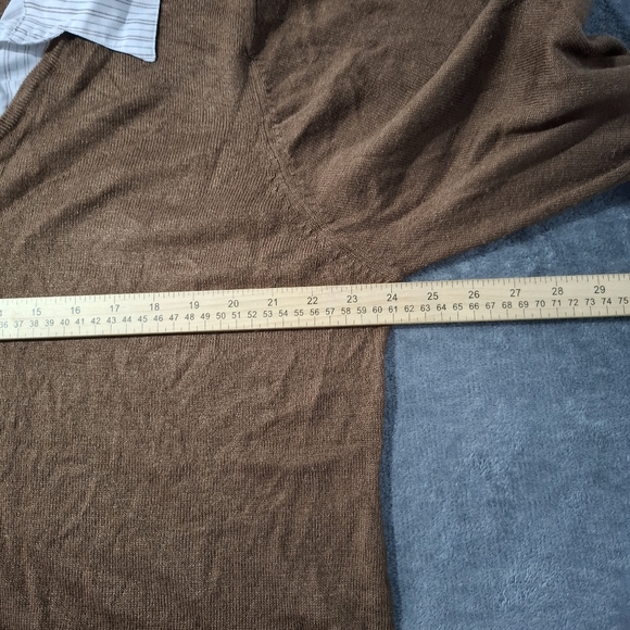 Vintage MKM Design Womens 3/4 Sleeve  Sweater 2X Chocolate Brown Academia Preppy - Picture 3 of 6